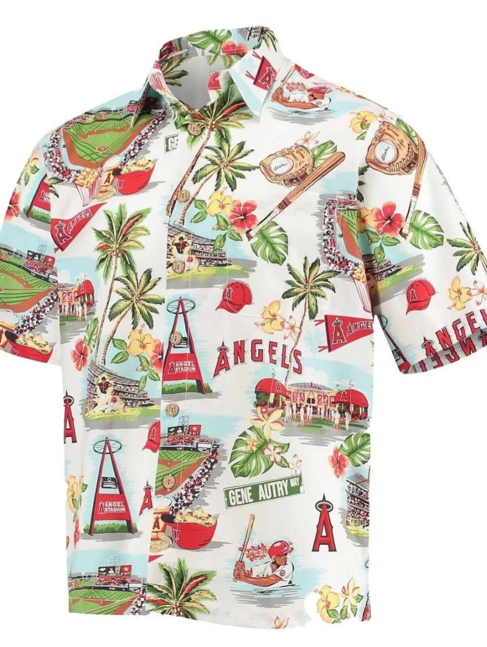 Reyn Spooner Men's LA Anaheim Angels Button-Front Aloha Shirt - NWT - XXL/2XL